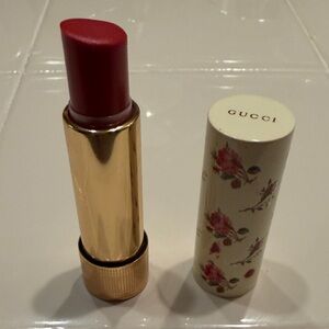 Gucci Bold Red Lipstick with Elegant Floral Case Goldie Red